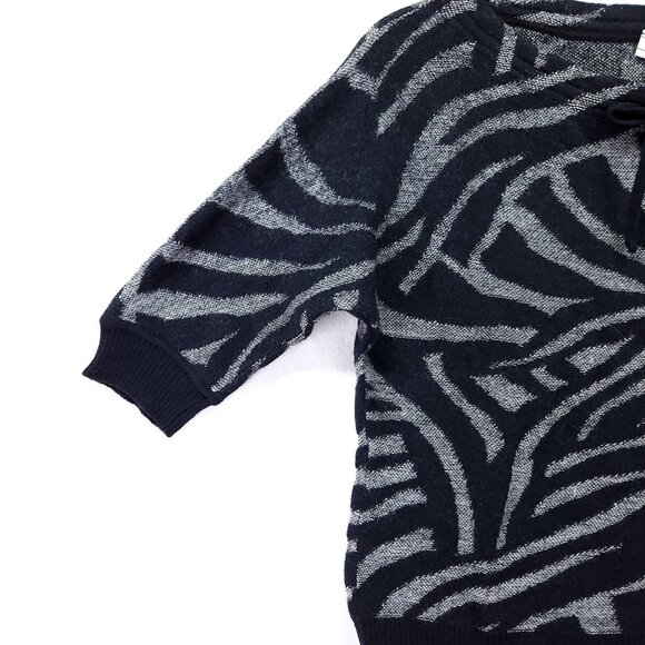 St John Sport Wool Blend Sweater Top Size Small Zebra Animal Print - Picture 9 of 11
